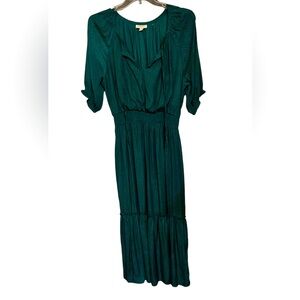 On 34th Emerald Green Elbow Sleeve Tiered Maxi Dress Womens Size XL